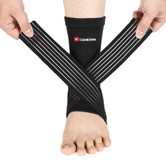 Athletic Compression Support Ankle Sleeve with Adjustable Strap