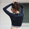 Image of Crop Top Gym Style Long Sleeve Shirt