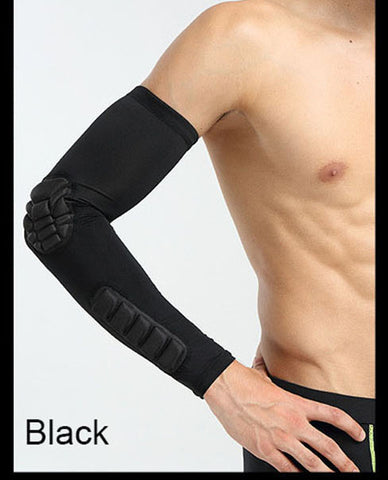 Sports Impact Compression Arm Sleeve with Elbow Pad