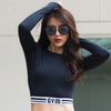 Image of Crop Top Gym Style Long Sleeve Shirt